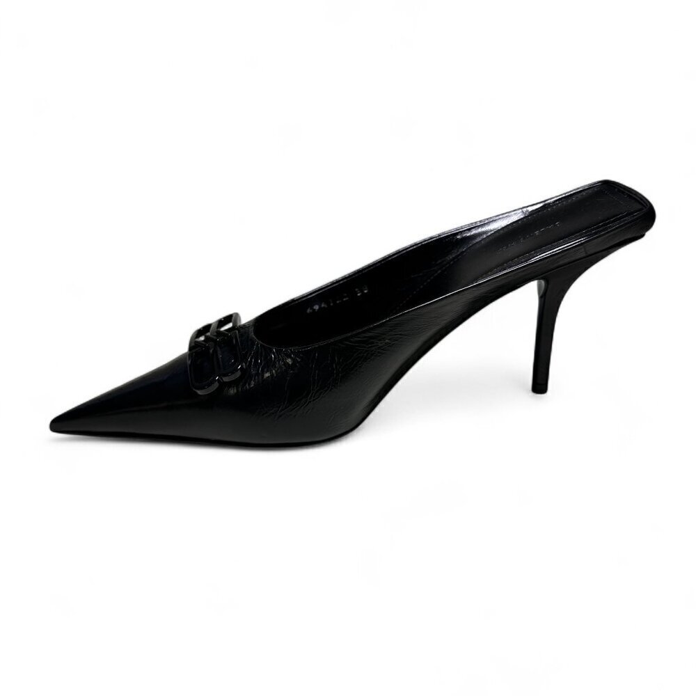 Balenciaga Women's Black Square Knife BB Mule Size 38 NEW IN BOX - Picture 7 of 16